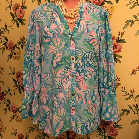 ๐๐ธ Lilly Pulitzer NWT Blouse Sz Med ๐ธ๐ - Picture 10 of 10
